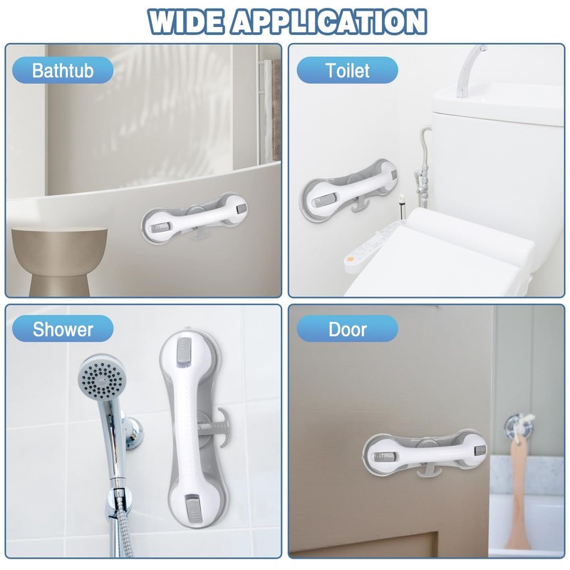 2 Pack Grab Bars for Bathtubs and Showers with 3