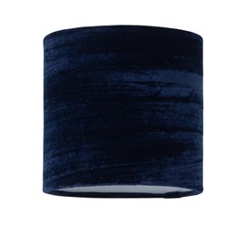 firstchoicelighting Set of 2 Navy Blue Crushed Velvet Table Lamp Shades, Lampshades for Table Lamp or Bedside Light, Diameter 15cm
