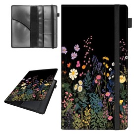 Decahouy Car Registration and Insurance Holder,Leather Vehicle Glove Box Organizer Wallet for Document,Perfect for any Car,Truck,Motorcycle,Driver License,Trailer or Boat,Men & Women,Midnight Flowers