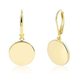 ALEXCRAFT Silver 925 Earrings Hanging Hoop Earrings Women's 14K Gold Small Earrings Lightweight Hanging Bar Earrings Pendant Earrings Jewellery Hoop Earrings Hanging Women's Jewellery Gifts, Silver