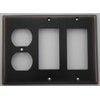 Oil Rubbed Bronze 3 Gang Wall Plate - 1 Duplex