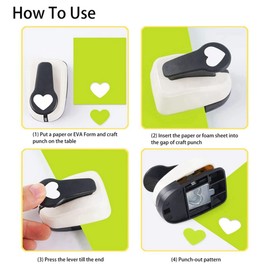 Tuperoymse Heart Hole Punch,Heart Paper Punch,Heart Punches for Paper Crafts, Heart Shaped Hole Punch,9/16/25mm Hole Punches Set Easy Install Easy to Use
