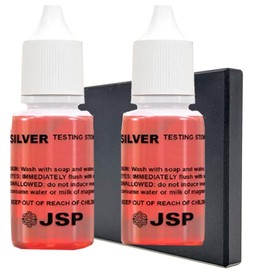 Waytest Silver & Sterling 999 925 Testing Solution- 2 Bottles- with Scratch Testing Stone