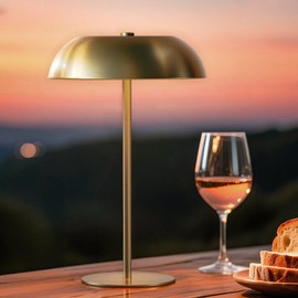 BRASSLISM Gold Cordless Table Lamp – Rechargeable Touch Lamp with 3-Color Dimming & Adjustable Height，Battery Powered lamp for Bedside, Bar, Desk, Outdoor Patio,Restaurant，Modern Luxury Decor