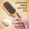 SIMPOR 2PCS Double Sided Boar Bristle Hair Brush Set, 2-in-1