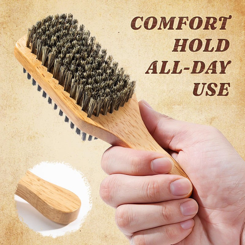 SIMPOR 2PCS Double Sided Boar Bristle Hair Brush Set, 2-in-1