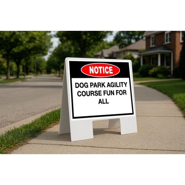 Notice Dog Park Agility Course Fun For All Folding Coroplast