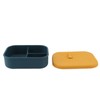 Silicone Bento Lunch Box Rectangle Leakproof 3 Compartment Divided Food