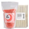 Barrel Waxing Hypoallergenic Hard Pellet Rose Aroma Wax 1kg + Waxing Monster Spatula L 100 Pieces, 1 Piece / 베럴왁싱 저자극 하드 펠렛 로즈 아로마 왁스 1kg + 왁싱몬스터 스파츌라 L 100개입, 1개