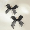 Crystal Bow Earrings for Women Black Ribbon Bowknot Stud Earrings