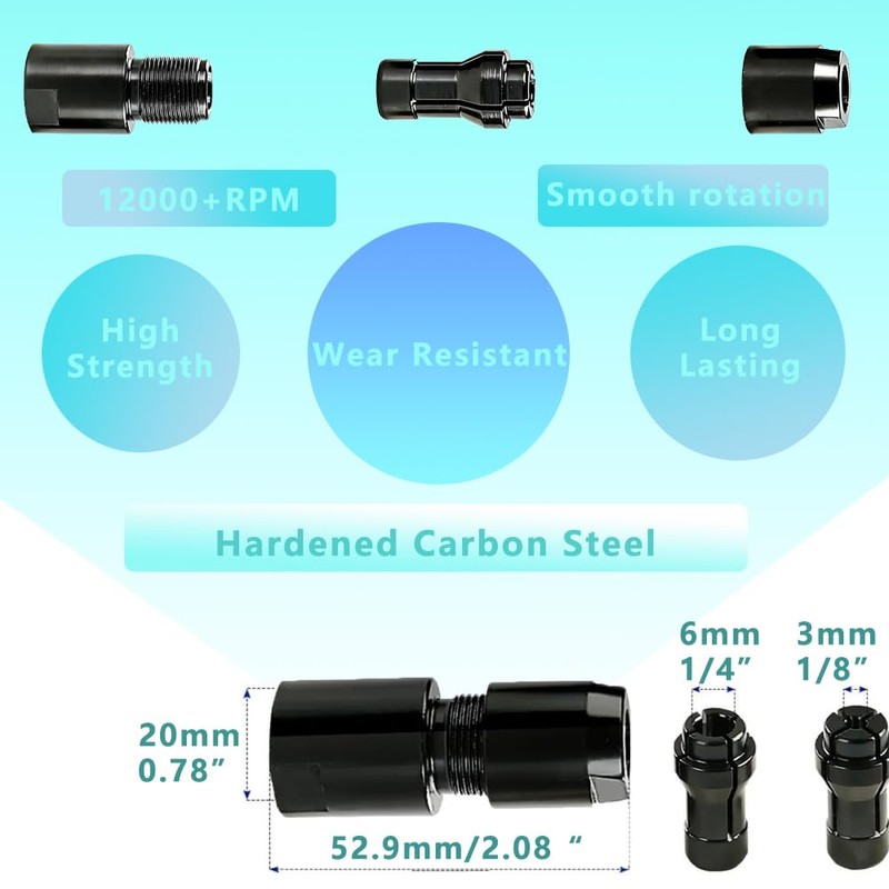 4PCS Adapter, 2PCS Angle Grinder to Die Grinder Adapter 5/8"-11