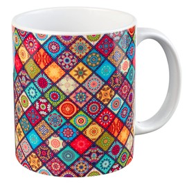Taza para café Mandalas, Taza para té Mandalas Mosaico 325ml (11oz)