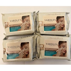 Yardley Lot of 4 Yardley London Deep Cleansing  Hyaluronic Acid Facial Wipes, 25 Ct.
