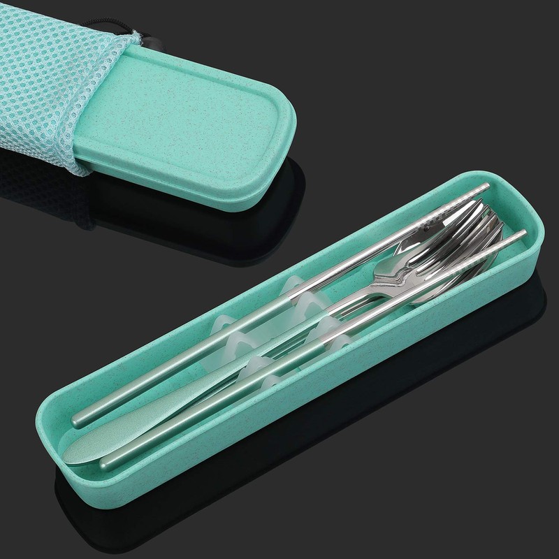 loopki Portable Reusable Travel Cutlery Set,Stainless Steel Cutlery Set Portable