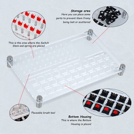 JOLINTAL 33 Switches Lube Station Acrylic Keyboard Lube Kit, Magnetic Switch Opener Key Switch Puller Switch Lube Kit Keyboard Switch Lube Kit for Keyboard Switch (14 PCS Switch Lube Kit)