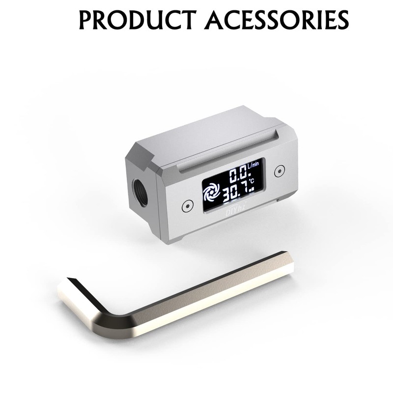 DIYhz G1/4 Aluminum Alloy Shell LCD displaydigital Display Flow Thermometer