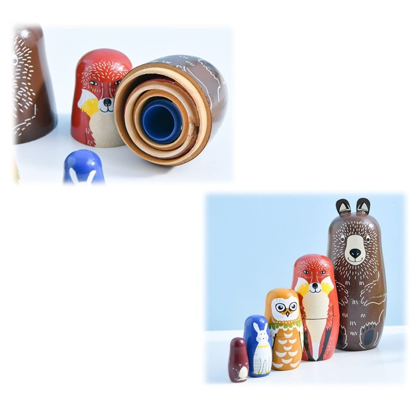 ST TS Matryoshka Matryoshka Dolls Handmade Nordic Style Animal Traditional