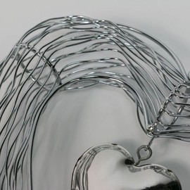 Formano Decorative Hanging Hearts 'Trend', 65 cm, Silver