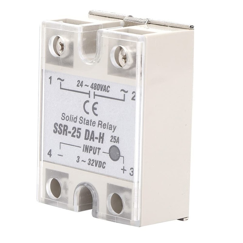 SSR-25-DA, DC-AC Solid State Relay Module, Non-Contact Switch with Aluminum