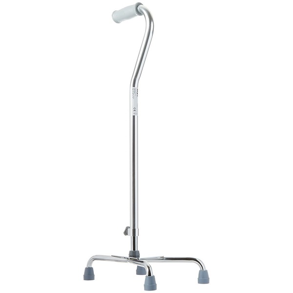 Days Quad Cane with Wide Base, Limited Mobility Aid for Elderly and Handicapped, Walking Stick with 4 Feet for Motor Control and Stability, Walk Assist with Slip Resistant Rubber Tips for Traction