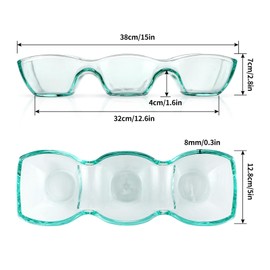MDLUU Glass Triple Dip Bowl, Divided Appetizer Serving Dish, 3-Compartment Snack Server for Entertaining, Party, Buffet, Event