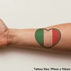 'Italy Flag Heart' Temporary Tattoo - Water Resistant, Skin-Safe, Non-Toxic