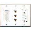 RiteAV - (3 Gang 15A GFCI Outlet Mesh-Brush 3 Cat6