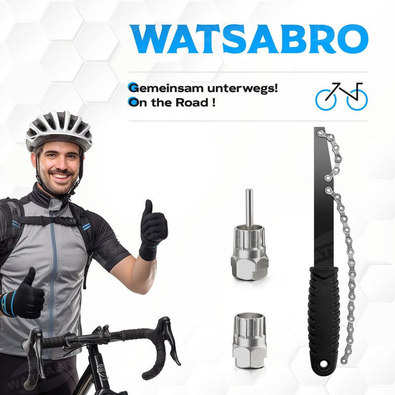 WATSABRO Bicycle Chain Whip with Sprocket Puller and Puller, Universal,