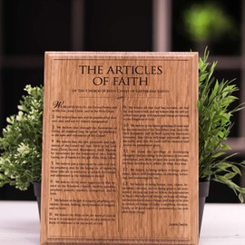 Solid Wood Plaques - Laser Engraved, The Church of Jesus Christ of Latter Day Saints Documents: The Family, The Living Christ, Articles of Faith, A Proclamation to The World - LDS Gifts, White Oak