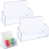 BRITECO 2 PCS Clear Acrylic Business Card Holder Stand –