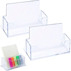 BRITECO 2 PCS Clear Acrylic Business Card Holder Stand – Durable & Elegant Design for Desk, Office, or Home Use