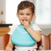 Make My Day Silicon Baby Bib with Pearls, Blue/White by