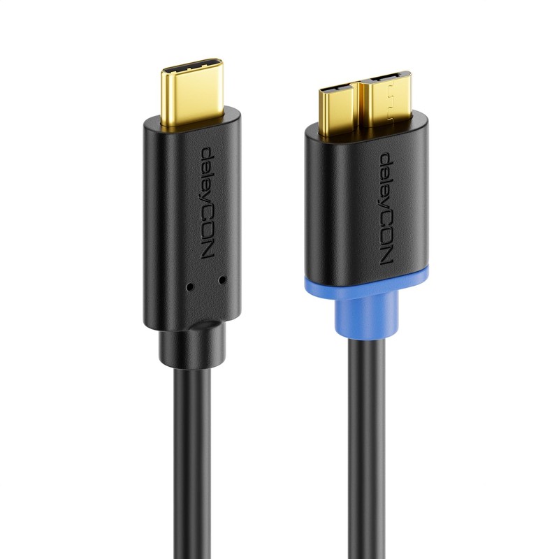 deleyCON 0,5m USB 3.0 Kabel - Stecker Typ 3.1 -