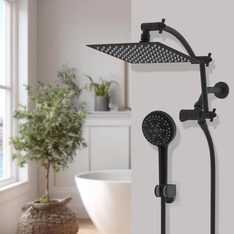 Hibbent All Metal Shower Head, 8'' High Pressure Rain Shower