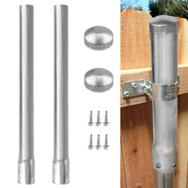 GRELWT 2 Pack 2-3/8" OD Metal Post Extender, 36" Fence Post Extension Height, Hot-dip Galvanized Steel, Includes Screws and Caps
