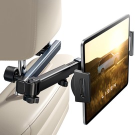 Lisen 2026 Model Car Tablet Holder, Back Seat Headrest Holder, Anti-Slip, 360° Rotation, Telescopic Arm Stand (Adjustable Arm Length), Compatible with 4.7 - 11 inches, iPad Pro, Air, Mini, Galaxy, Fire, Android, iPhone, Car Tablet Holder, Back Seat, Center, Car Supplies