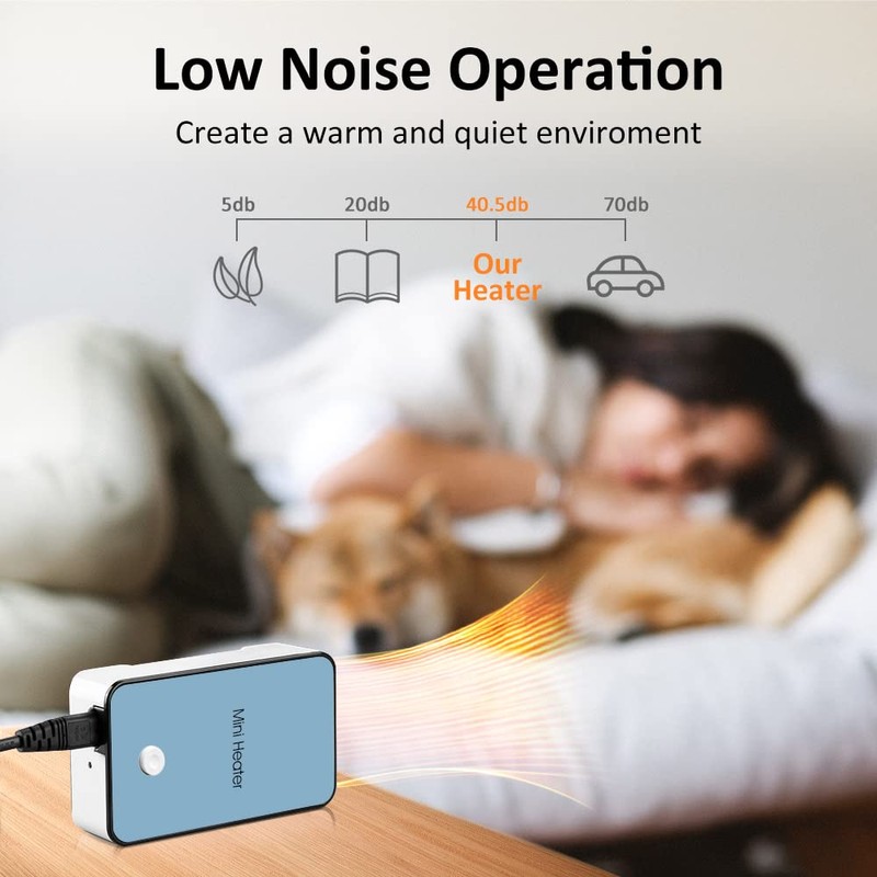 Portable Space Heater YOUCIDI Mini Desk Heater Electric Fan Air