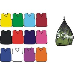 12 X Sports Training Bibs Football Netball Rugby Hockey Cricket Volleyball Pinnies Scrimmage Vests Soccer Sports Club + Carry bag (Senior Adult Youth Junior & Kids) (Navy, Senior (L-XL, 48" Chest))