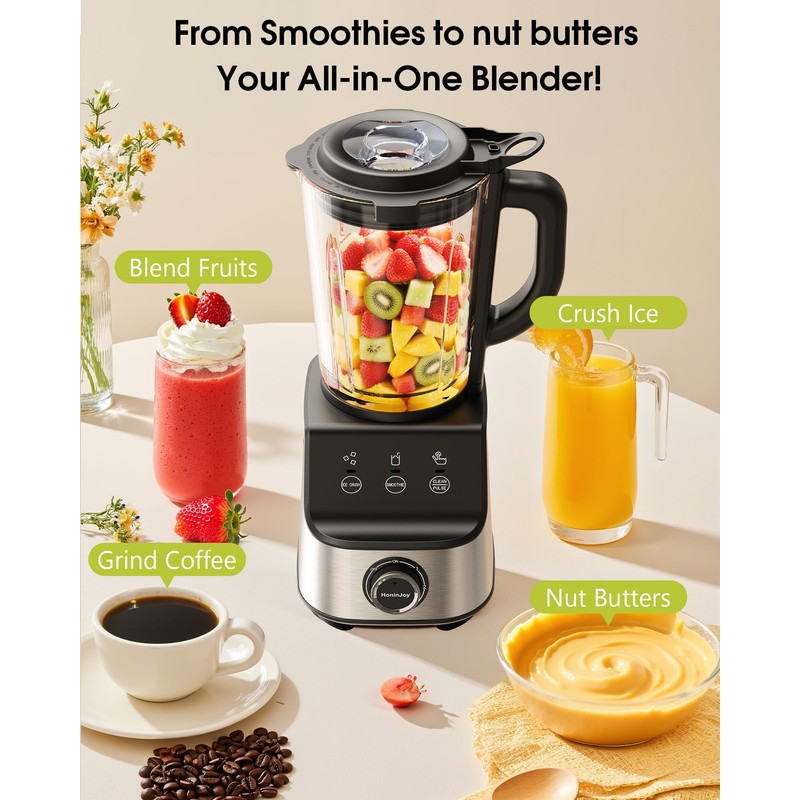 Countertop Blenders for Kitchen, 1400W Professional Blender for Smoothies, 3