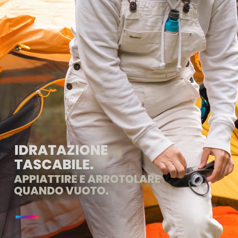 HydraPak Stow - borraccia pieghevole per zaino (1 L) -