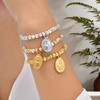 Rnivida Stainless Steel Catholic Rosary Bracelet for Women,Adjustable Chain