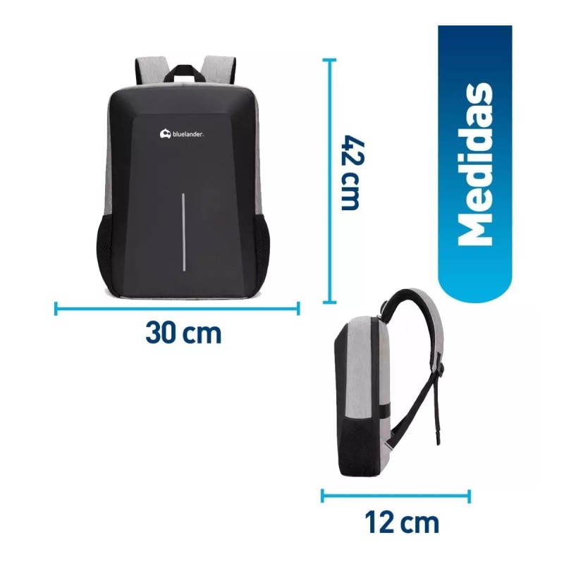 Bluelander Mochila Antirrobo De Gran Capacidad Cargador Usb Impermeable