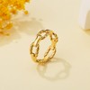 YeGieonr Gold Chain Link Rings for Women, Non-Tarnish Stainless Steel