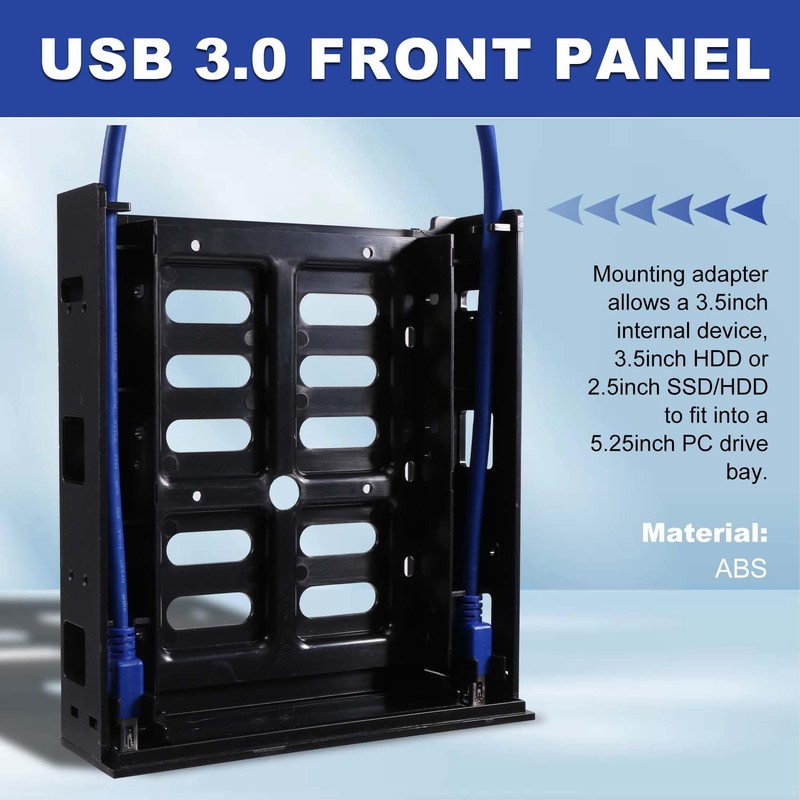 Plomevry 2 X USB 3.0 Front Panel with 3.5Inch Device/HDD