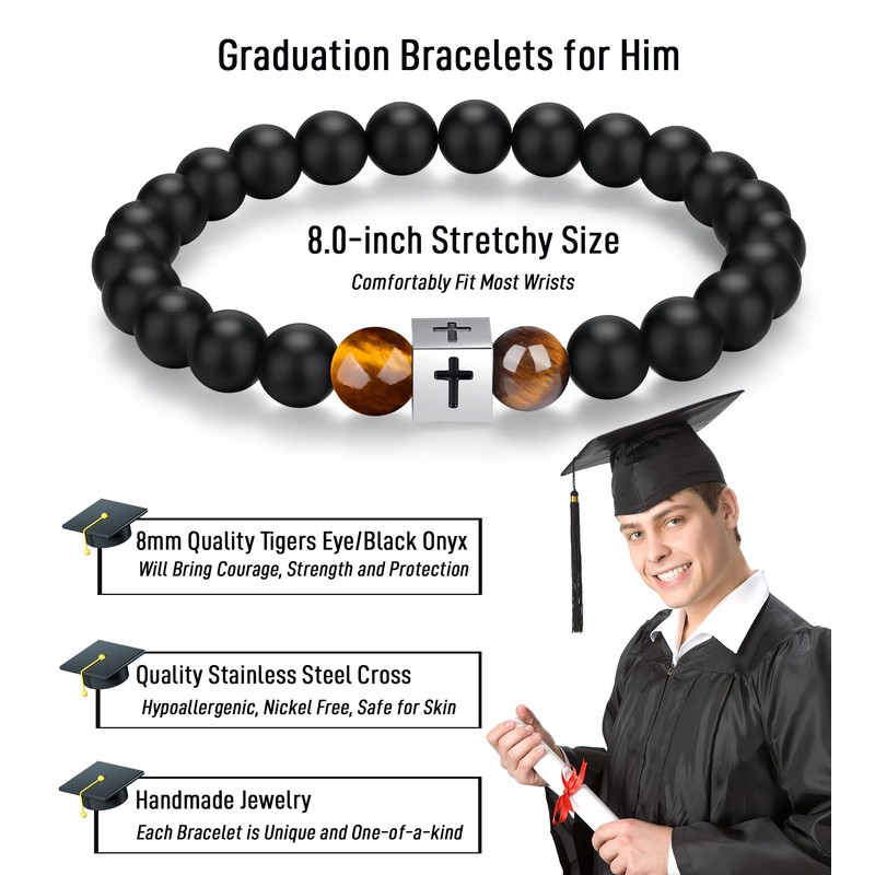 Graduation Gifts for Him, Graduation Cross Bracelet, Christian High School