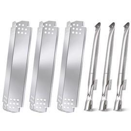 Criditpid Grill Replacement Parts for Nexgrill 3 Burner 720-0925S, 720-0894F, 2 Burner 720-0864M, 720-0864 Models, Grill Heat Plates and Burner for Kenmore, BBQ PRO, Backyard, Expert, Nexgrill Parts