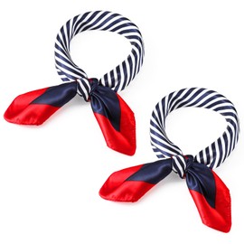 SATINIOR 2 Pack Square Satin Scarf for Women Neck Head Hair Scarves 24 x 24 Inch Bandanas for Ladies (Charming Style, 23.6 x 23.6 Inch)