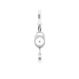 Retractable Badge Reel Lanyard with Safety Breakaway, ID Card Holder, Strong Metal Clip, 10mm Wide Lanyard, for Office, Staff, Work Passes, Swipe Card, Bank/Debit/Credit Cards, Bus Pass (1, White)