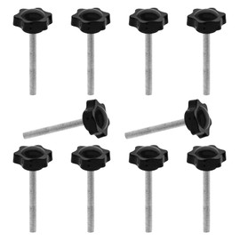 JJWNMLL 10 pieces M8 x 70 mm hexagonal plastic head star screw, star handle screw, thread replace star hand, hand start screw, mechanical locking screw