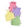 OYOANGLE Toddler Girl's 4 Pack Ribbed Knit Crop Tank Tops